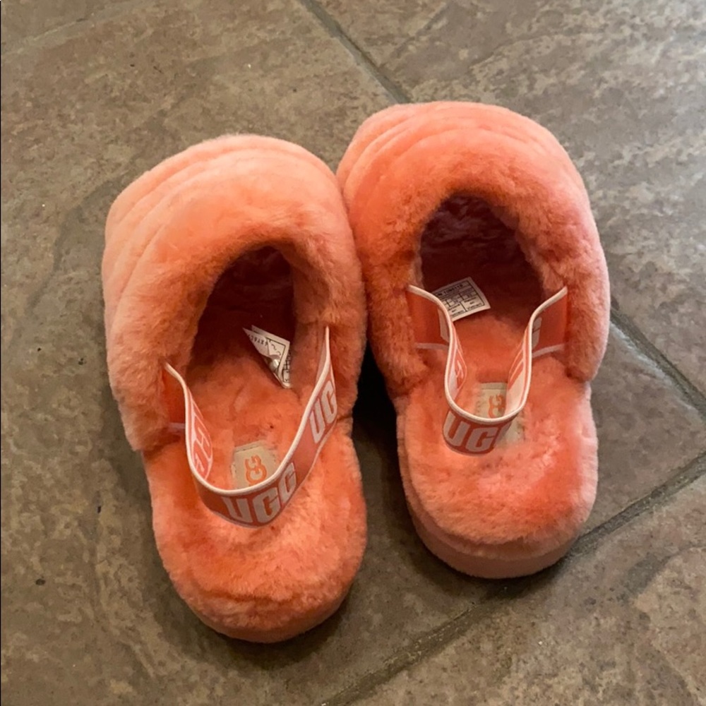 UGG Fluff Yeah Slide Slippers in Coral - Picture 2 of 5